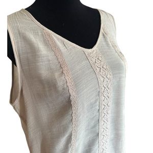 Spence Beige Sleeveless Tank Size Large